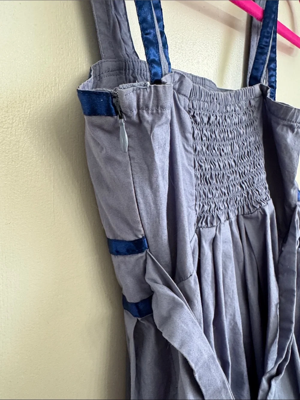 silence + noise Blue Patchwork Strap Dress